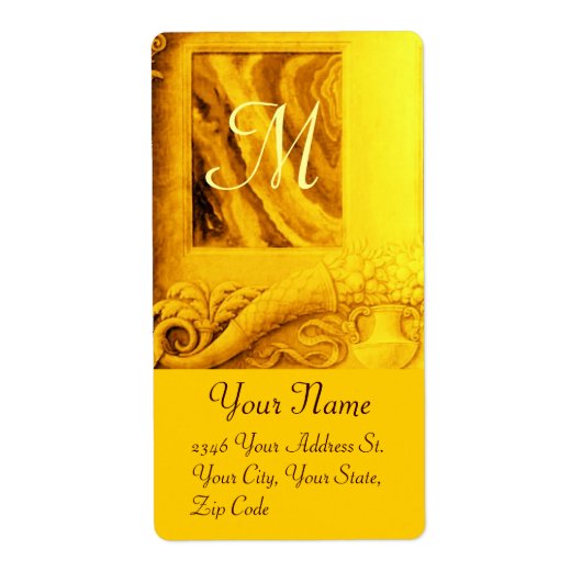 CORNUCOPIA MONOGRAM , hellgoldgelb braun (Vorne)