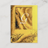 CORNUCOPIA-MONOGRAM, hellgoldgelb, braun Visitenkarte (Rückseite)