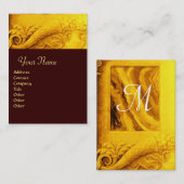 CORNUCOPIA MONOGRAM, hellgoldgelb braun Visitenkarte (Vorne/Hinten)