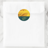 CORNUCOPIA MONOGRAM, hellgoldgelb grün Runder Aufkleber (Tasche)