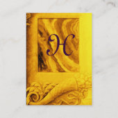 CORNUCOPIA MONOGRAM, hellgoldgelb, lila Visitenkarte (Rückseite)