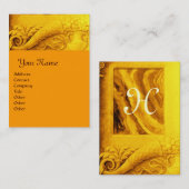 CORNUCOPIA MONOGRAM, hellgoldgelb orange Visitenkarte (Vorne/Hinten)