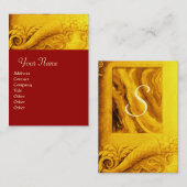 CORNUCOPIA MONOGRAM, hellgoldgelb, rot Visitenkarte (Vorne/Hinten)