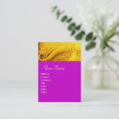 CORNUCOPIA MONOGRAM, hellgoldgelb, violett Visitenkarte (Stehend Vorderseite)