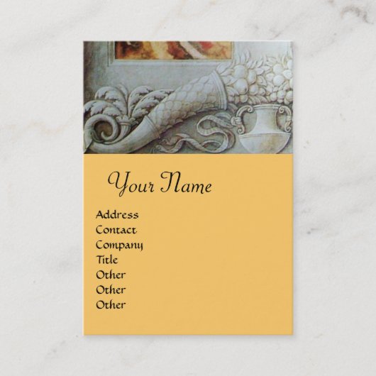 CORNUCOPIA MONOGRAM, hellgoldgelb Visitenkarte (Vorderseite)