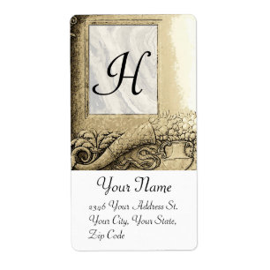 CORNUCOPIA MONOGRAM , schwarz-weiß grau