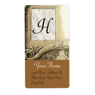 CORNUCOPIA MONOGRAM , schwarz-weiß, graubraun