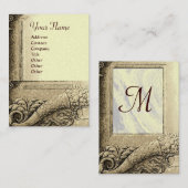 CORNUCOPIA MONOGRAM, schwarzes silbernes platinisc Visitenkarte (Vorne/Hinten)