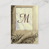 CORNUCOPIA MONOGRAM, schwarzes silbernes platinisc Visitenkarte (Rückseite)