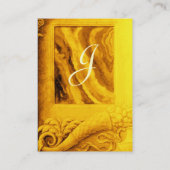 CORNUCOPIA-MONOGRAMM, hellgoldgelb, grün Visitenkarte (Rückseite)