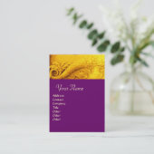 CORNUCOPIA-MONOGRAMM, hellgoldgelb, lila Visitenkarte (Stehend Vorderseite)