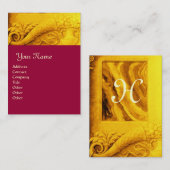 CORNUCOPIA MONOGRAMM, hellgoldgelb rot Visitenkarte (Vorne/Hinten)