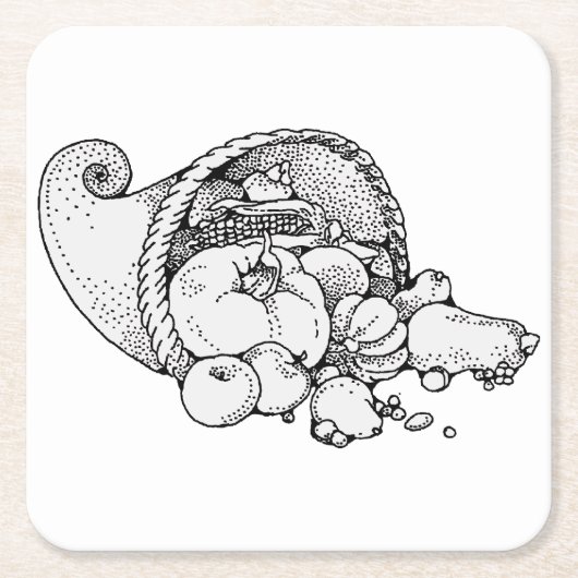 Cornucopia Rechteckiger Pappuntersetzer (Vorderseite)