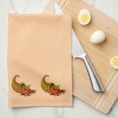 Cornucopia Row Peach Küchen Handtücher (Viertel Falte)