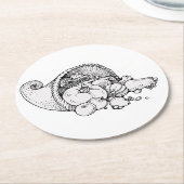 Cornucopia Runder Pappuntersetzer (Angewinkelt)