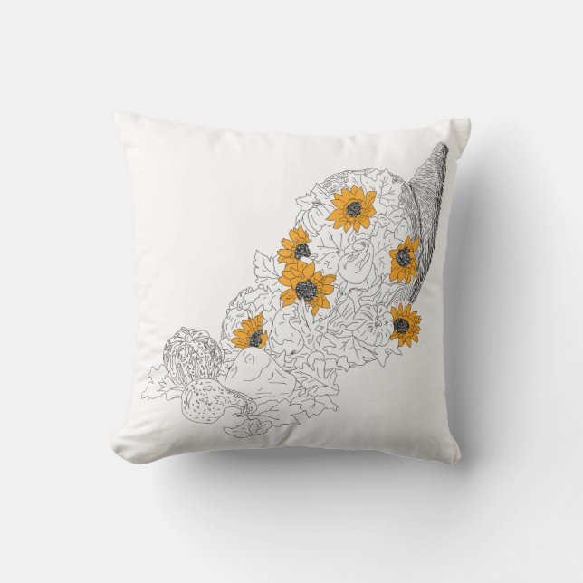 Cornucopia Sunflowers Pumpkins Kissen (Vorderseite)