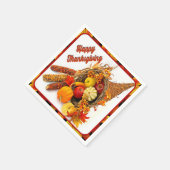 Cornucopia Thankgiving Dinner Napkins Serviette (Ecke)