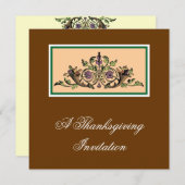 Cornucopia Vintager Erntedank Einladung (Vorne/Hinten)