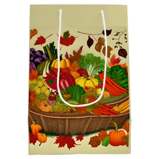 Cornucopia voll mit Gemüse Mittlere Geschenktüte (Rückseite)