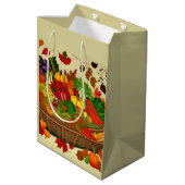 Cornucopia voll mit Gemüse Mittlere Geschenktüte (Rückseite Schrägansicht)