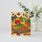Cornucopia voll mit Gemüse Postkarte (Stehend Vorderseite)