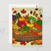 Cornucopia voll mit Gemüse Postkarte (Vorne/Hinten)