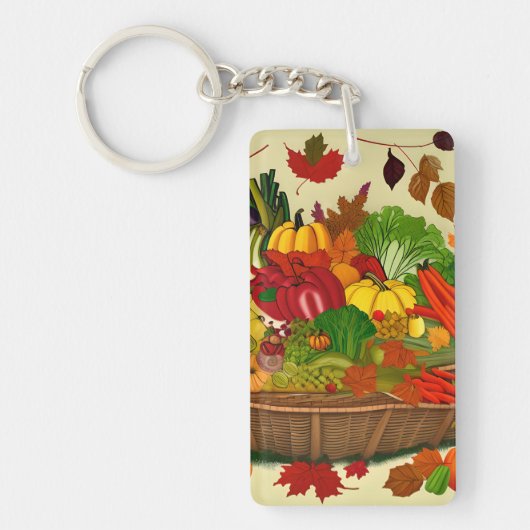 Cornucopia voll mit Gemüse Schlüsselanhänger (Vorderseite)