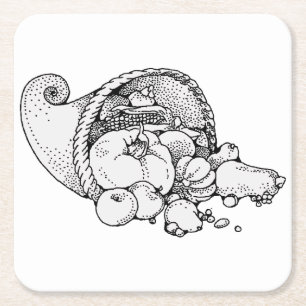 Cornucopie Rechteckiger Pappuntersetzer