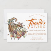 Cornucopie Sublimierung | Orange Erntedank Einladung (Vorderseite)