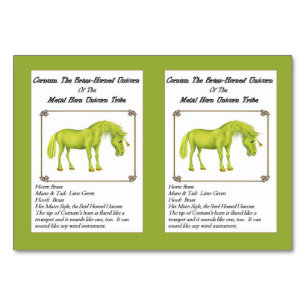 Cornum, die Handelskarte für die am Brass gehornte Tischnummer