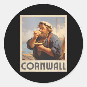 Cornwall Cornish Eating Pasty Cornwall Runder Aufkleber