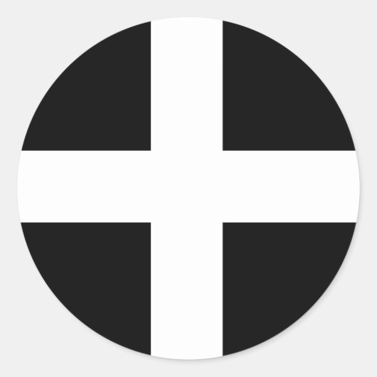 Cornwall - Cornish Flag / St. Piran Runder Aufkleber (Vorderseite)