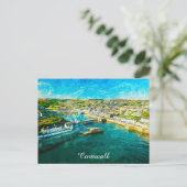 Cornwall England Coastal Scenery Oil Paint Postkarte (Stehend Vorderseite)