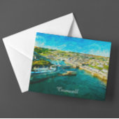 Cornwall England Coastal Scenery Oil Paint Postkarte