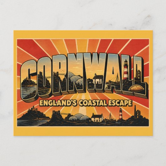Cornwall England Küstenflucht Postkarte (Vorderseite)