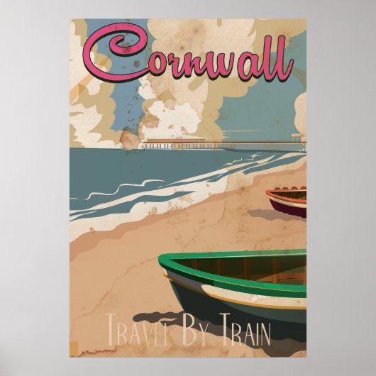 Cornwall, England Vintage Reiseplakat Poster (Vorne)