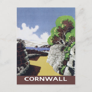 Cornwall England Vintage Style Postkarte