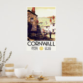 Cornwall England Vintage Travel Poster (Küche)