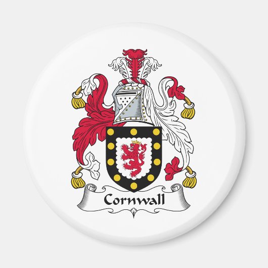 Cornwall-Familienwappen Magnet (Vorne)