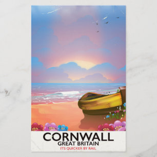 Cornwall Fischerboot Vintage Reiseplakat Briefpapier
