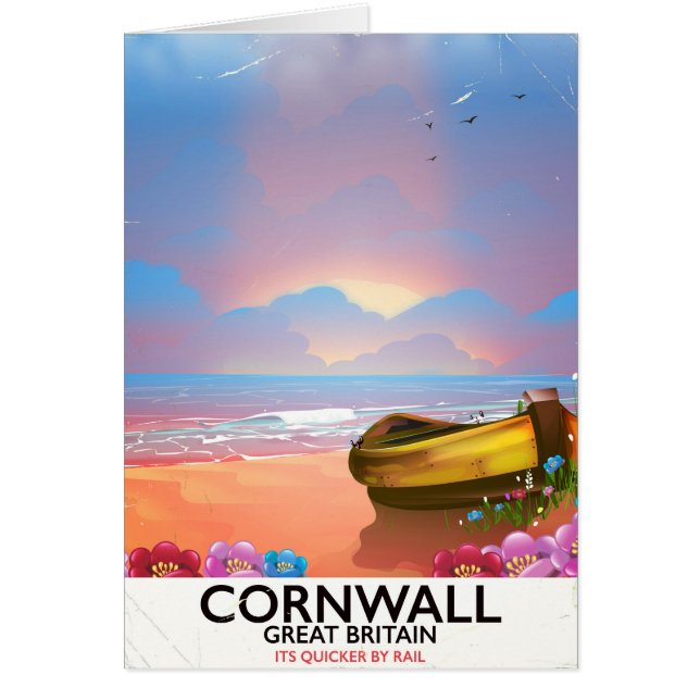 Cornwall-Fischerboot Vintage-Reiseposter (Vorne)