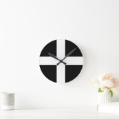 Cornwall-Flagge..jpg Runde Wanduhr (Zuhause)
