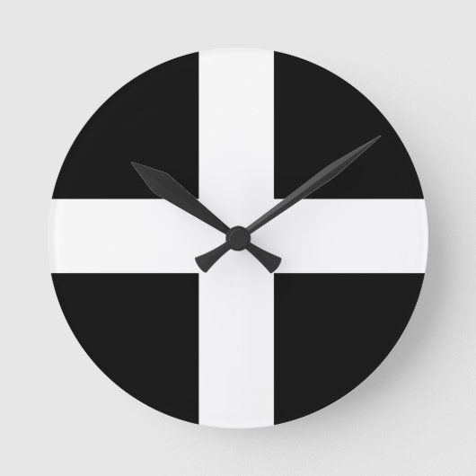 Cornwall-Flagge..jpg Runde Wanduhr (Vorderseite)