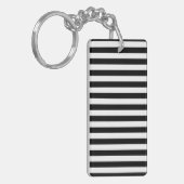 Cornwall-Flaggenstreifen Schwarz-Weiß-Linienmuster Schlüsselanhänger (Vorderseite links)