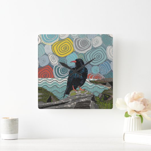 Cornwall-Husten Quadratische Wanduhr (Zuhause)