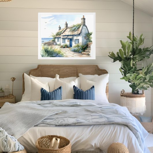 Cornwall Hütte an der Küste Poster