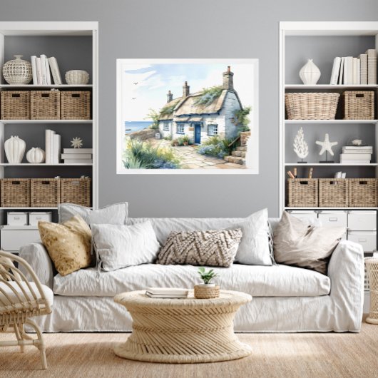 Cornwall Hütte an der Küste Poster