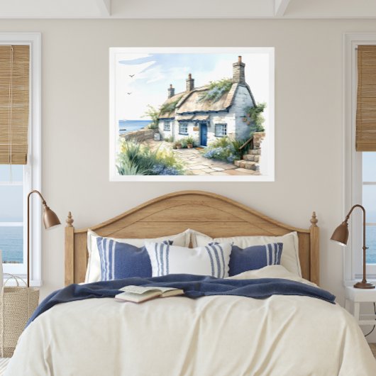 Cornwall Hütte an der Küste Poster