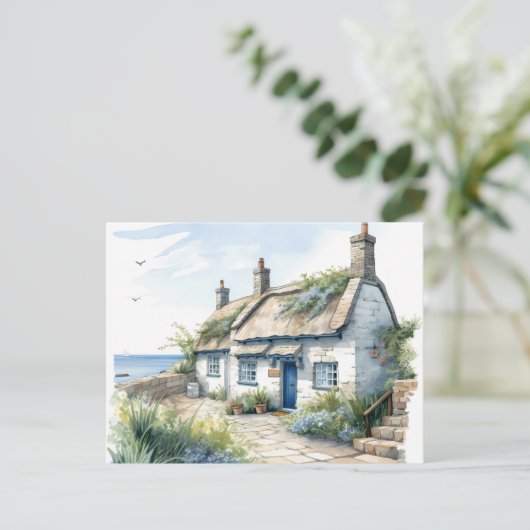 Cornwall Hütte Postkarte (Stehend Vorderseite)