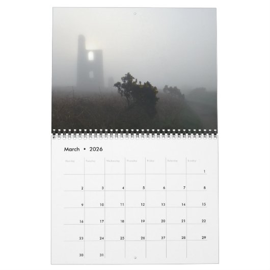 Cornwall-Kalender 2025 Kalender (Mär 2026)